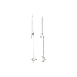 Clearance Georg Jensen 2024 Lyseholdere stjerne & måne, sølv s&oslash;lv