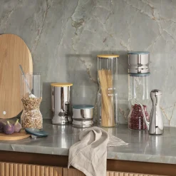 Georg Jensen ALFREDO opbevaringsdåse large 1,5 L, glas/grøn> Køkkenopbevaring