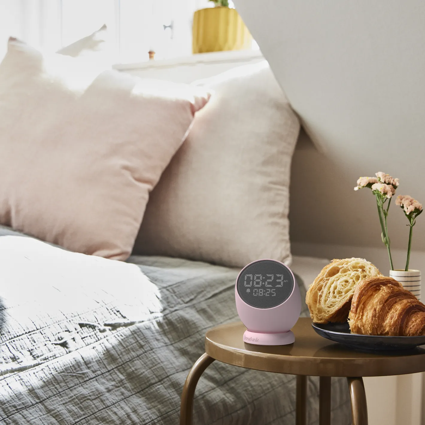Outlet Kreafunk Bell Alarm Clock med højtaler dusty rose