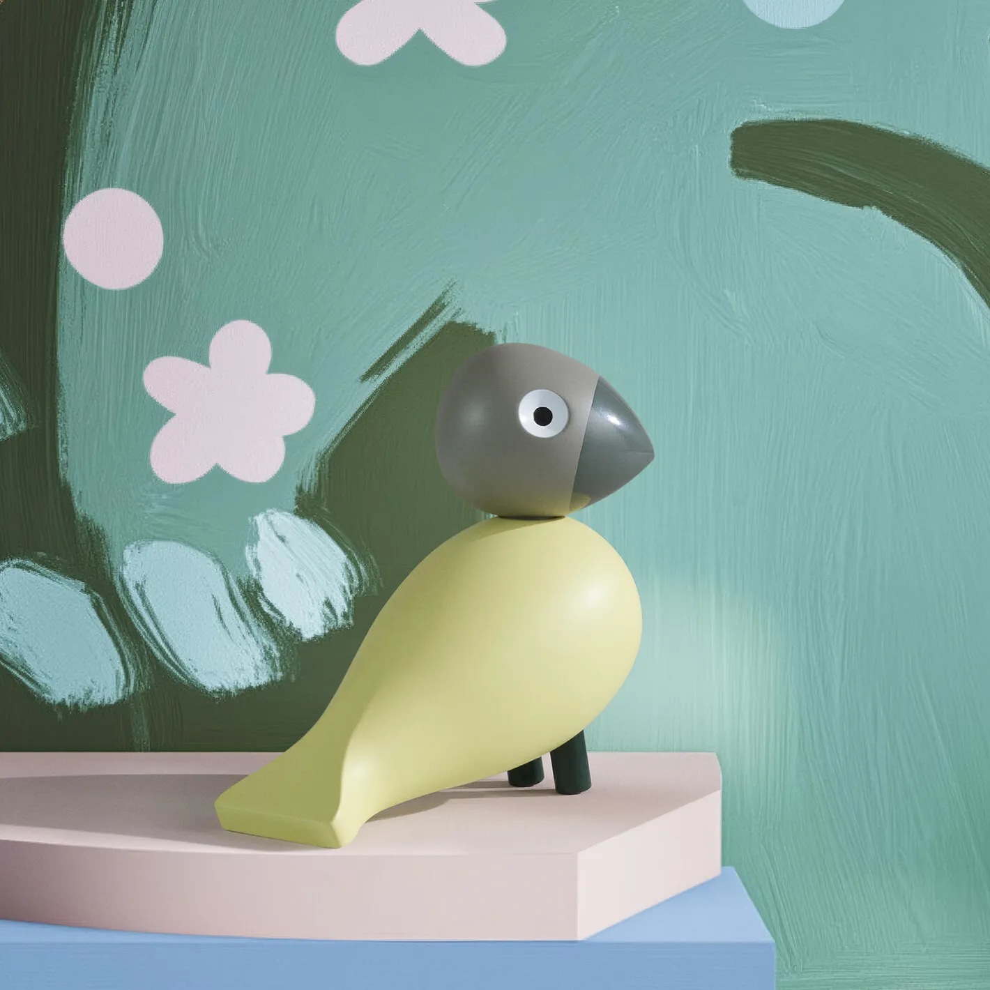 Kay Bojesen Denmark Bella Year Bird 2025, creme/grå> Figurer & Glaskunst