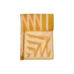 New Røros Tweed BISLETT Throw, peach & pistachio peach & pistachio