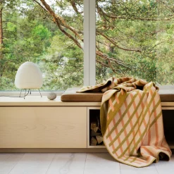 New Røros Tweed BISLETT Throw, peach & pistachio peach & pistachio