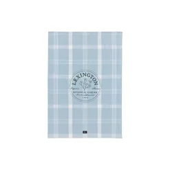 Best Lexington Botanical Checked Organic Cotton Kitchen Towel, blue/white