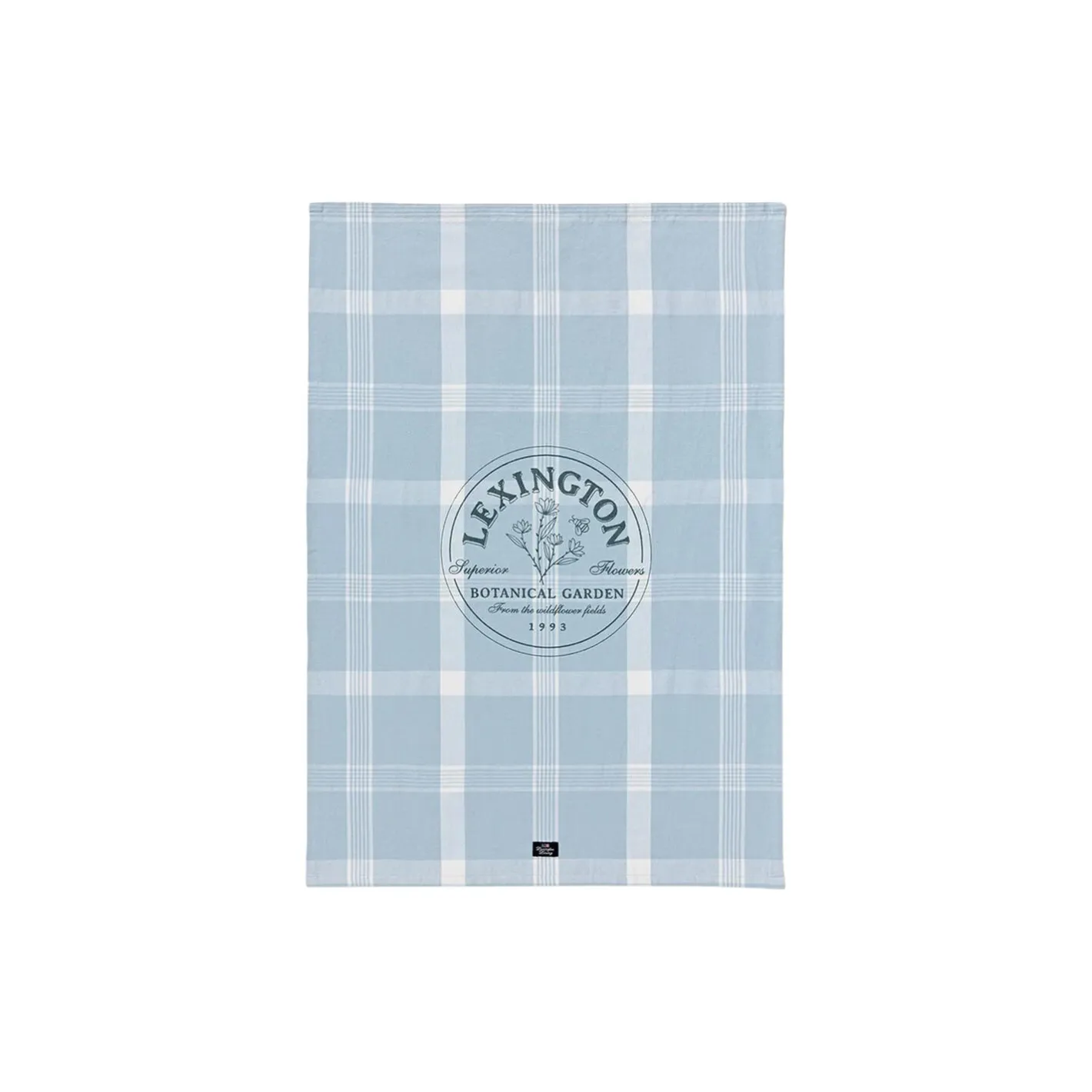 Best Lexington Botanical Checked Organic Cotton Kitchen Towel, blue/white