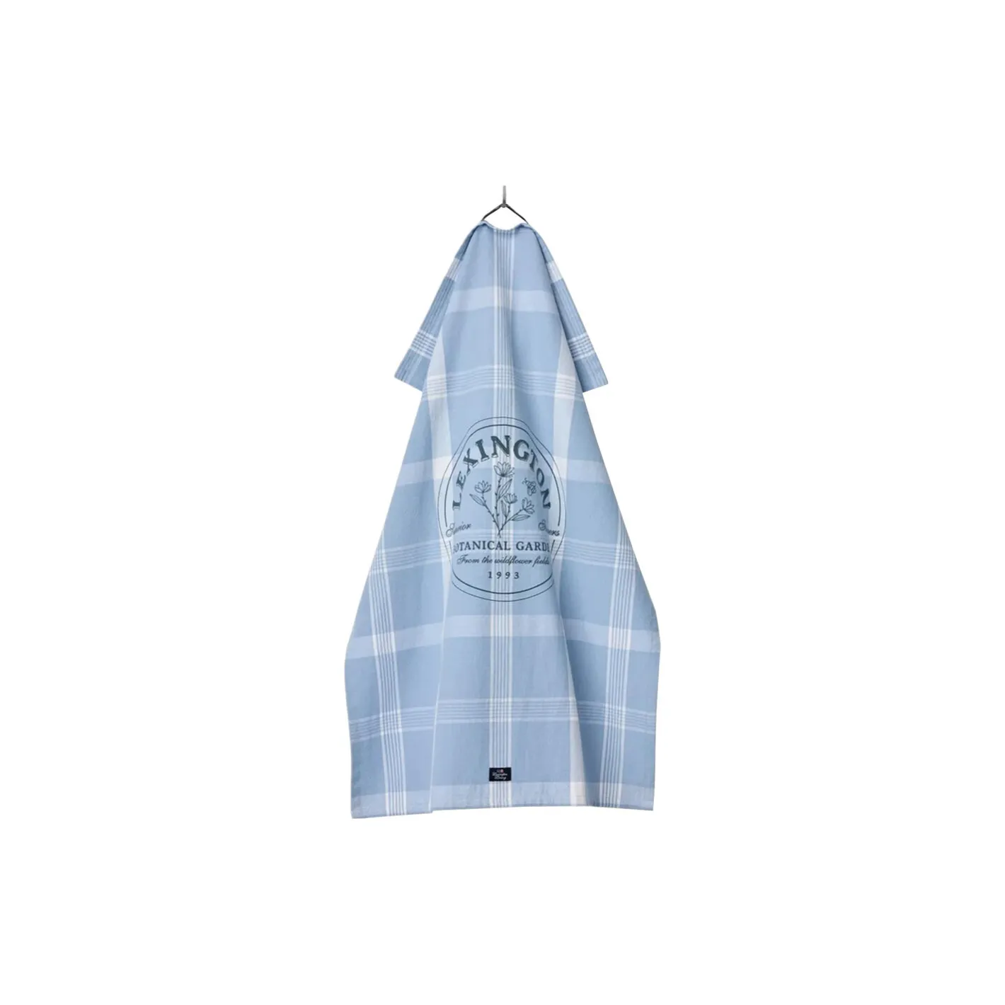 Best Lexington Botanical Checked Organic Cotton Kitchen Towel, blue/white