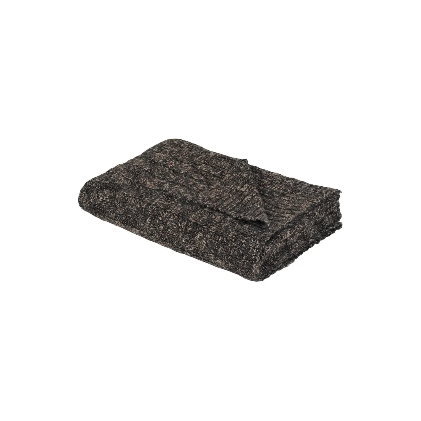 ELVANG Cable plaid, brown/black> Plaider
