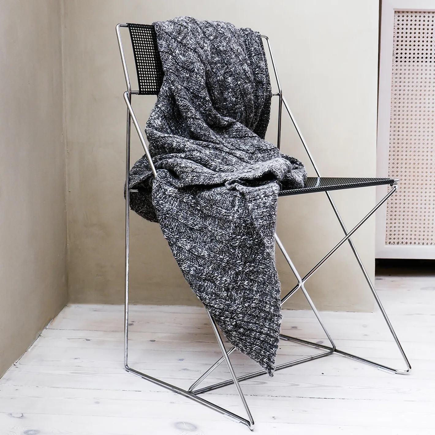 New ELVANG Cable plaid, grey/black grey/black, grey/black