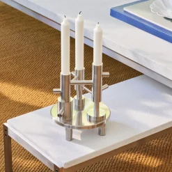 Fritz Hansen Candleholder Large, steel> Lysestager