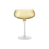 Louise Roe Champagne Coupe Triple Cut, amber> Glas