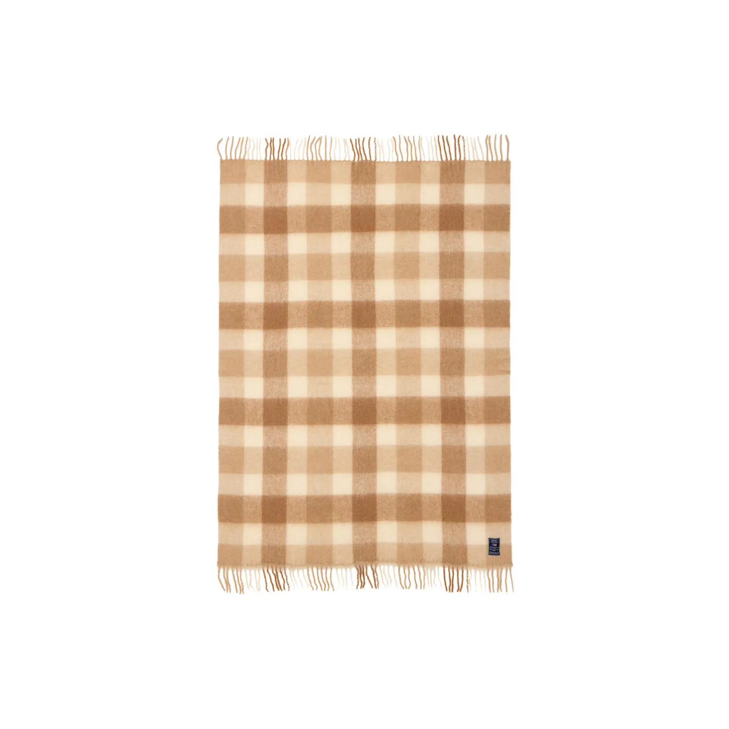 Lexington Checked Mohair Mix Throw, beige/white> Plaider