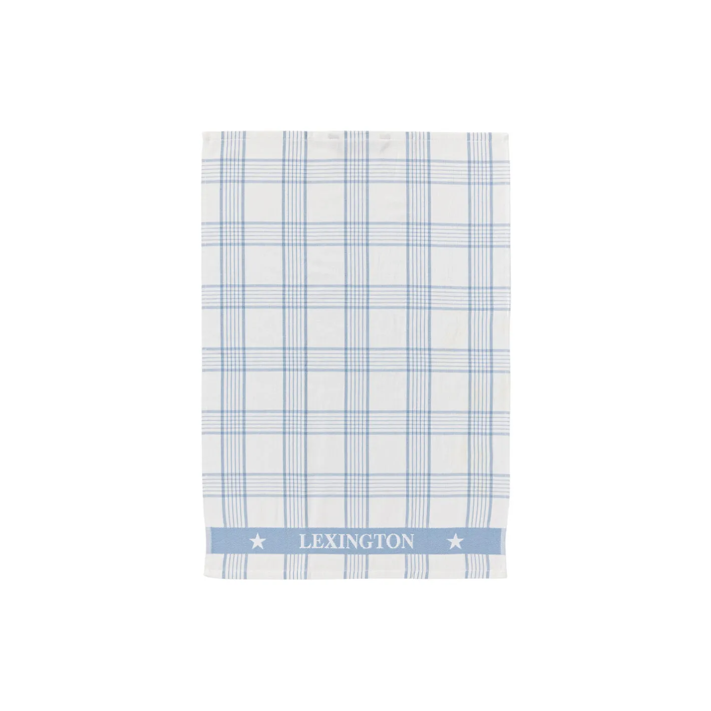 Lexington Checked Organic Cotton Terry Kitchen Towel, white/blue> Køkkentekstiler