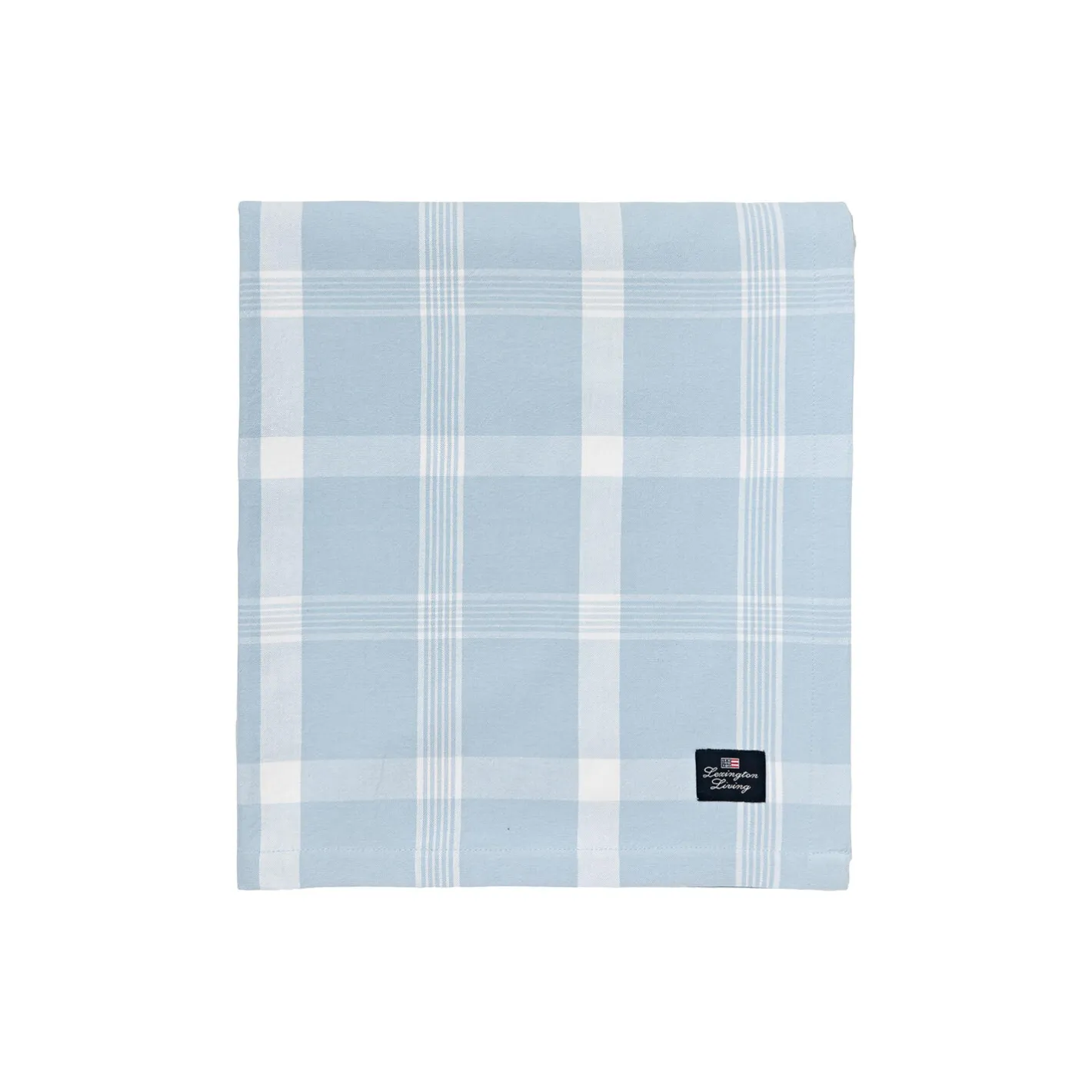 Lexington Checked Recycled Cotton Oxford Tablecloth, blue/white> Bordtekstiler