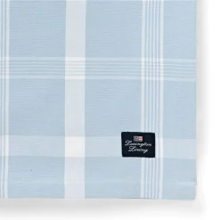 Lexington Checked Recycled Cotton Oxford Tablecloth, blue/white><noscript><img width=