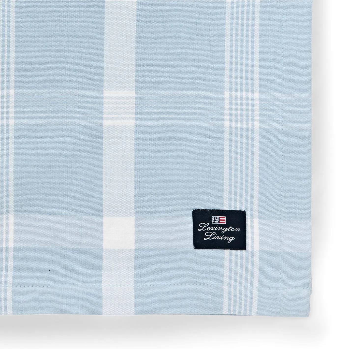 Lexington Checked Recycled Cotton Oxford Tablecloth, blue/white> Bordtekstiler
