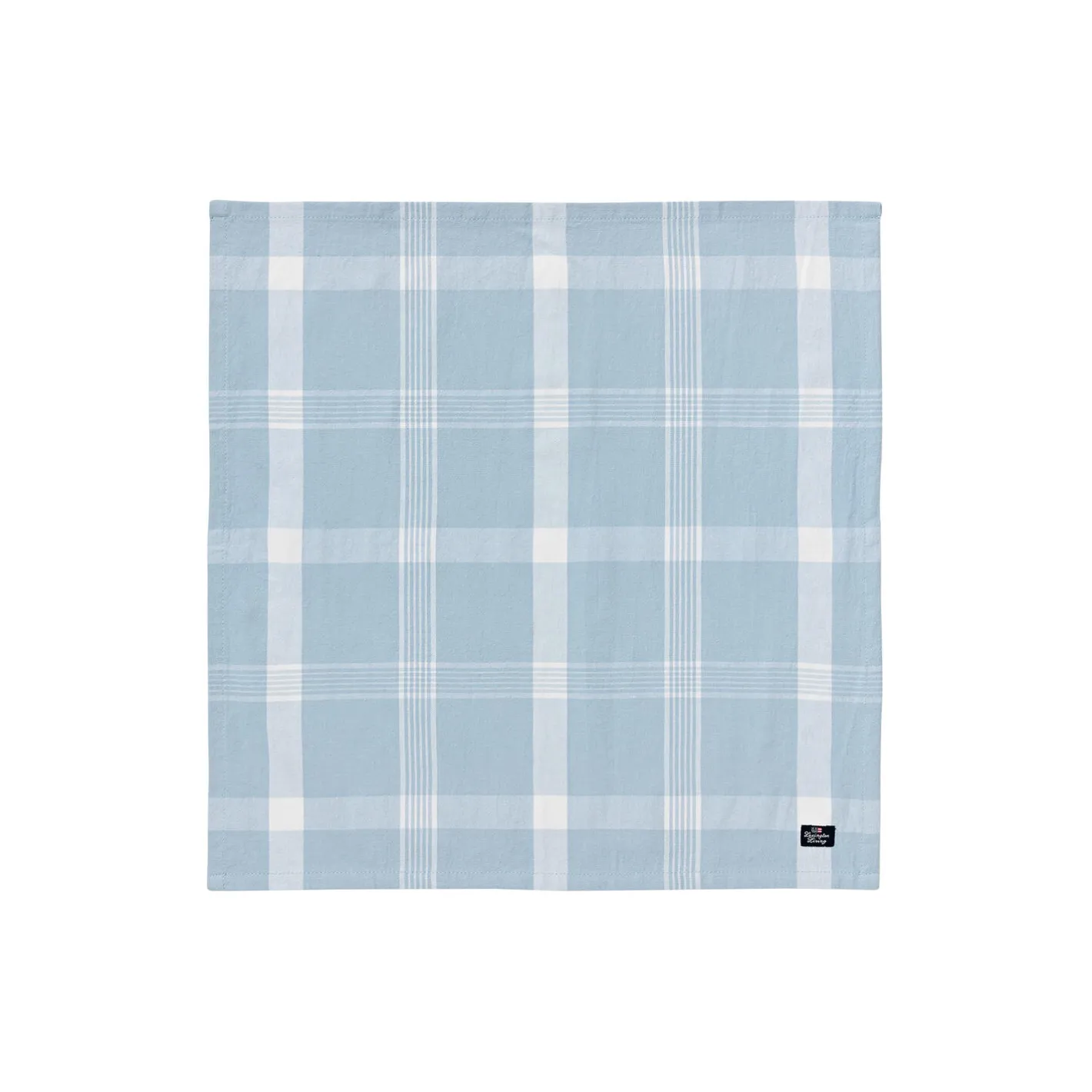 New Lexington Checked Recycled Cotton Oxford Napkin, blue/white