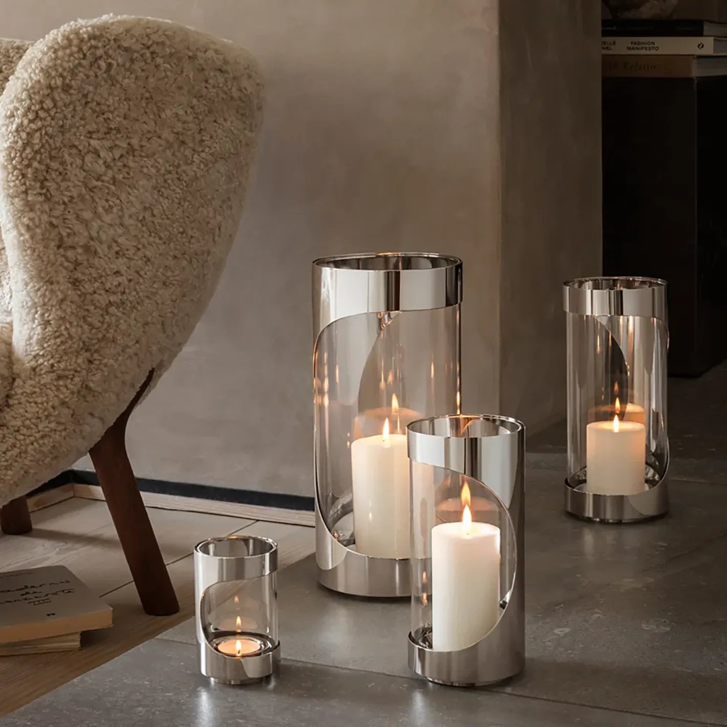 Georg Jensen CHROME CONTOURS Lanterne> Lysestager
