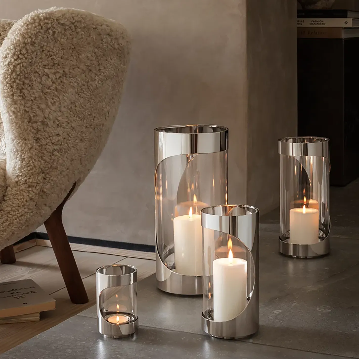 Georg Jensen CHROME CONTOURS Lanterne> Lysestager