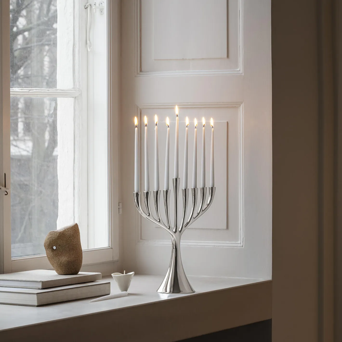 Georg Jensen Cobra Menorah lysestage> Lysestager
