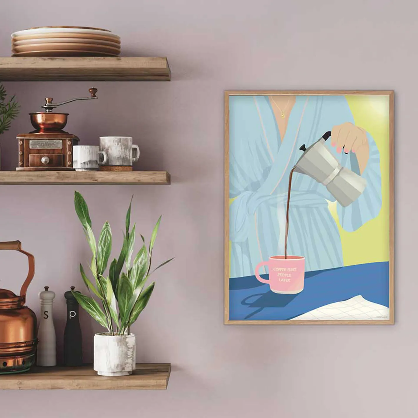 Online ViSSEVASSE COFFEE FIRST, PEOPLE LATER plakat