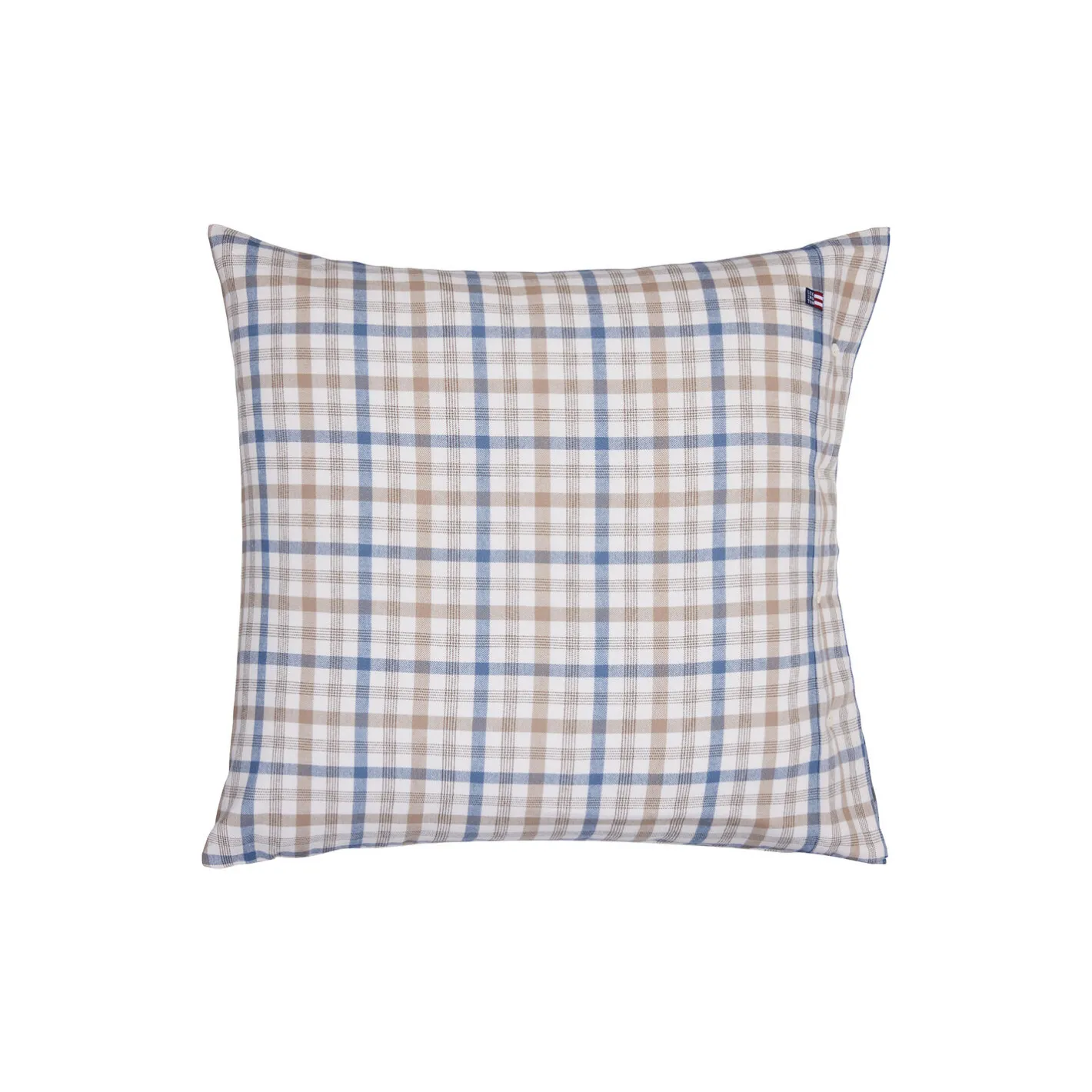 Lexington Cotton Flannel Pillowcase, misty blue/beige/white> Sengetøj