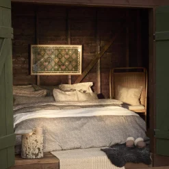 Lexington Cotton Sateen Bed Set, stone/white/beige><noscript><img width=