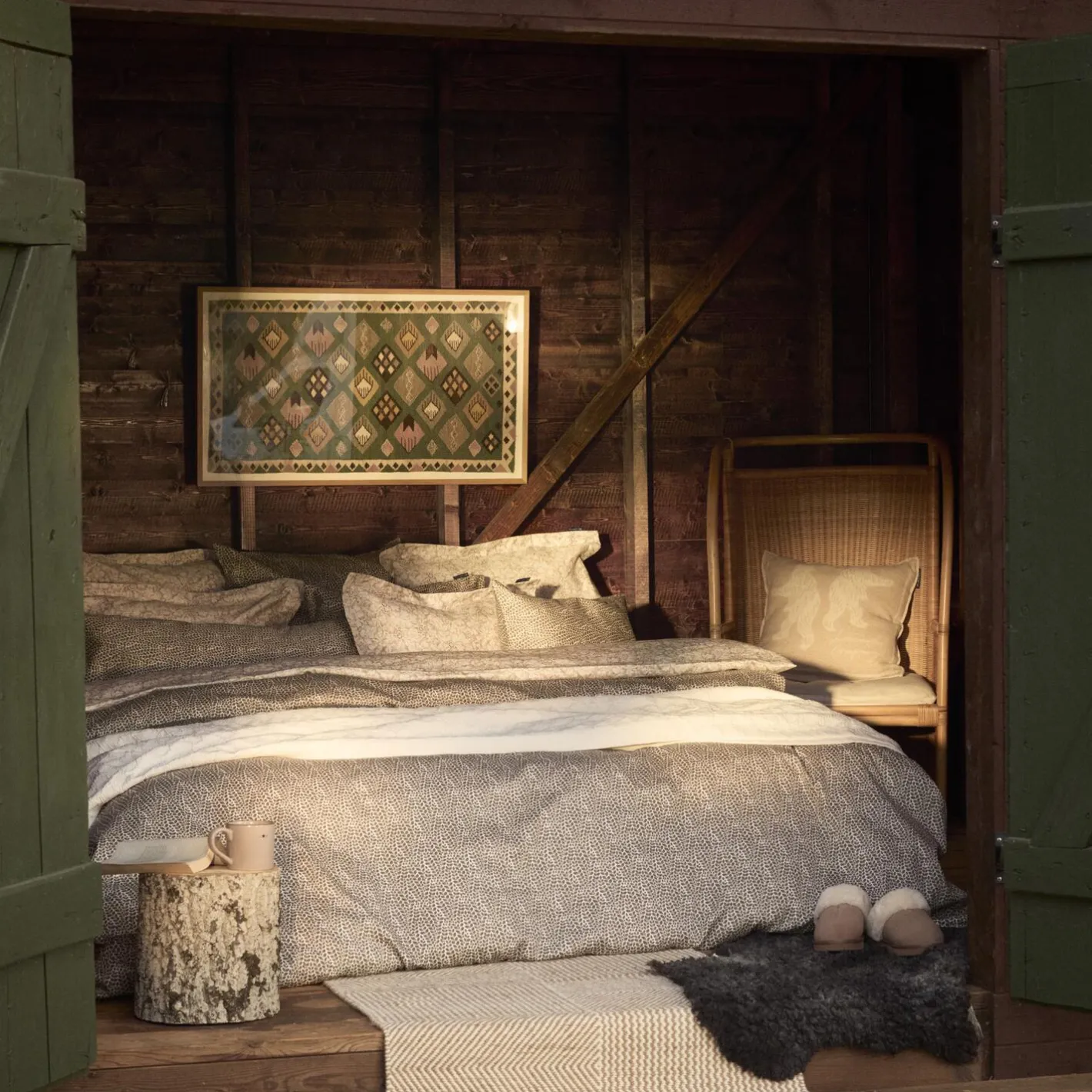 Lexington Cotton Sateen Bed Set, stone/white/beige> Sengetøj