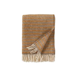 Klippan Yllefabrik Curve uld plaid , creme caramel> Plaider