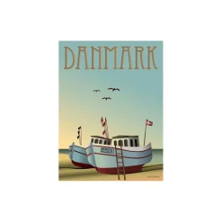 Discount ViSSEVASSE DANMARK fiskebådene plakat