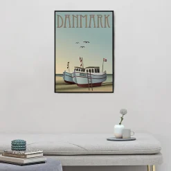 Discount ViSSEVASSE DANMARK fiskebådene plakat