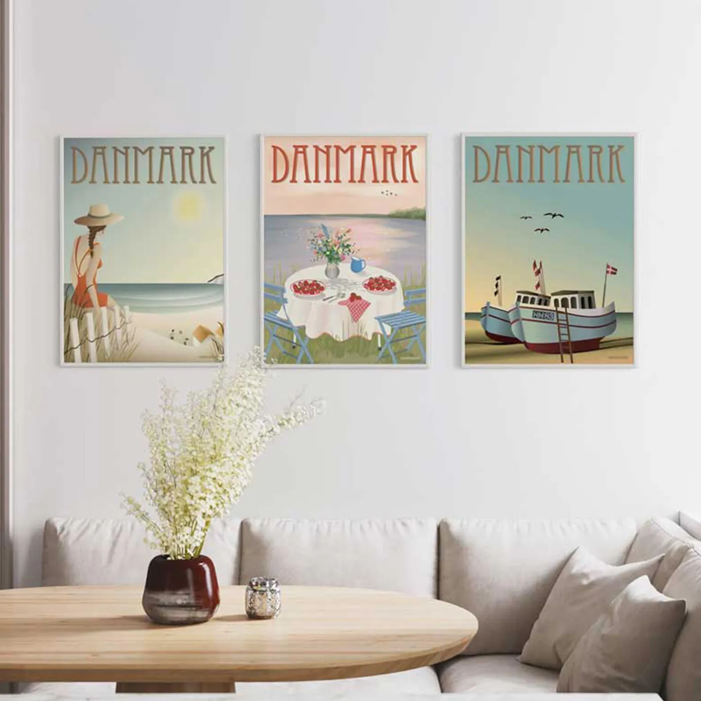 Discount ViSSEVASSE DANMARK fiskebådene plakat