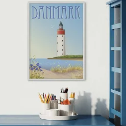 ViSSEVASSE DANMARK Hvidt Fyr plakat