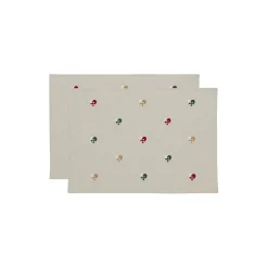 Online Södahl Dækkeserviet Christmas Hearts Embroidery 2-pk, red