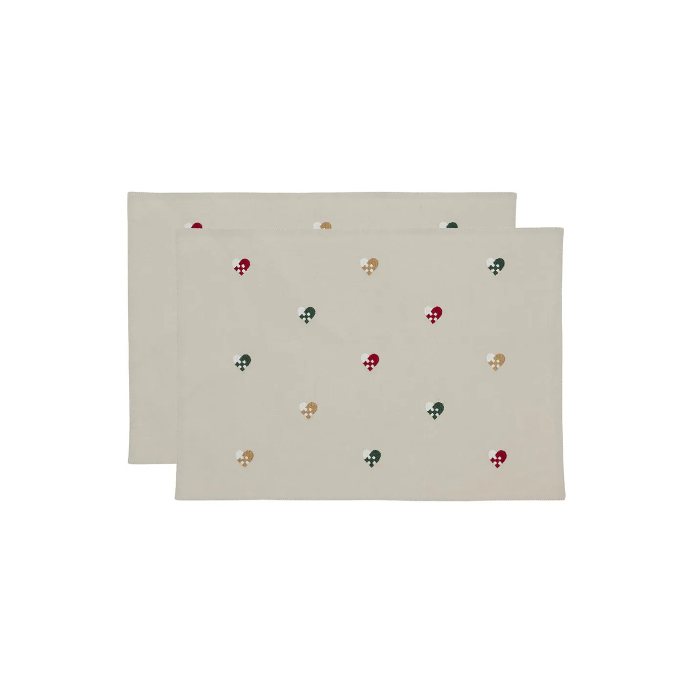 Online Södahl Dækkeserviet Christmas Hearts Embroidery 2-pk, red