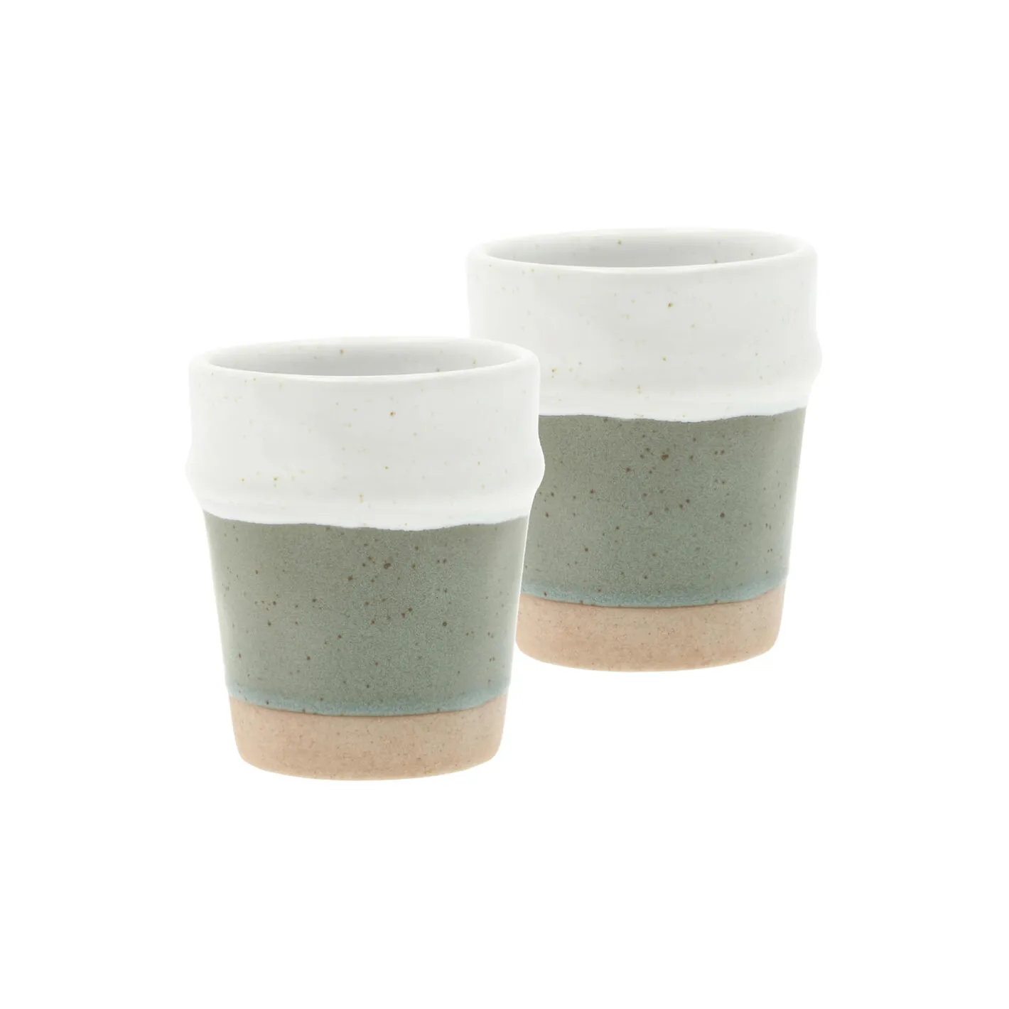 Villa Collection Evig espressokop 2 stk., grøn/hvid> Kopper & Krus