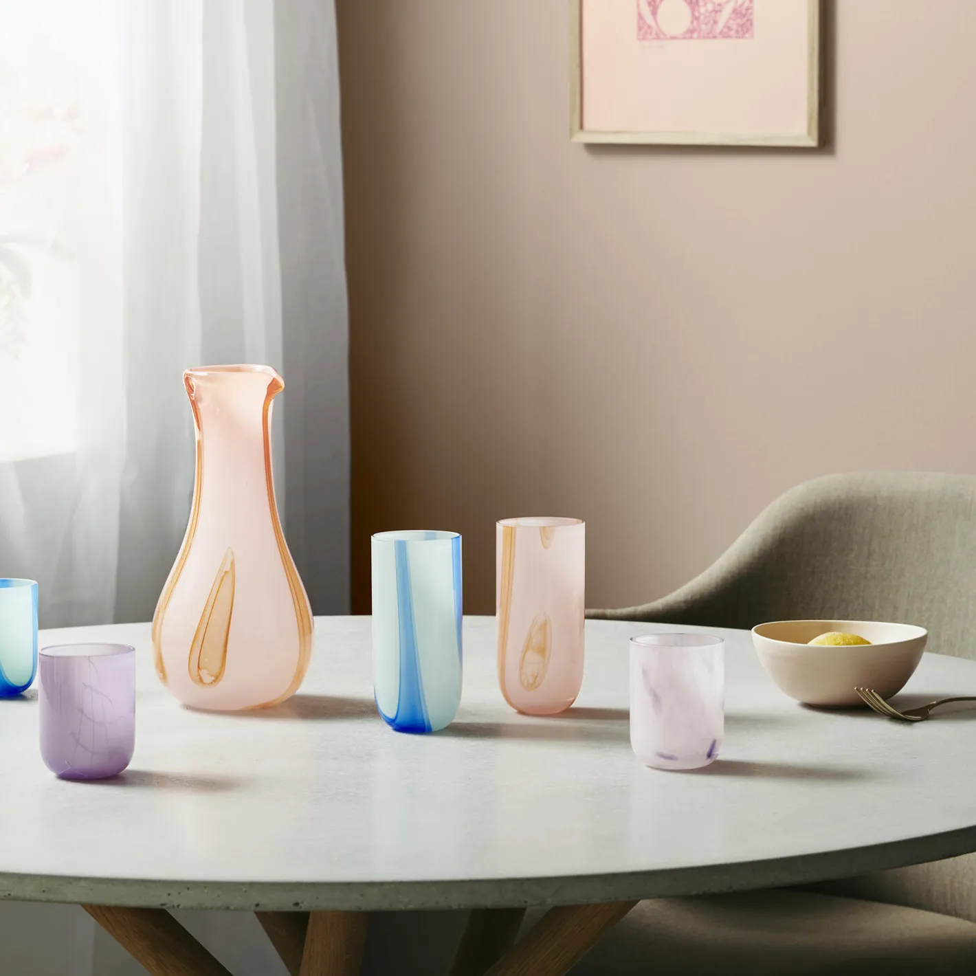 Kodanska Flow Longdrink, light blue w stripes> Glas