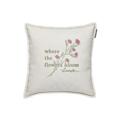 Sale Lexington Flowers Bloom Linen/Cotton Cushion Cover, white/eucalyptus/pink