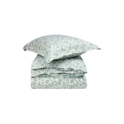 Lexington Flowers Cotton Sateen Bed Set, white/eucalyptus> Sengetøj