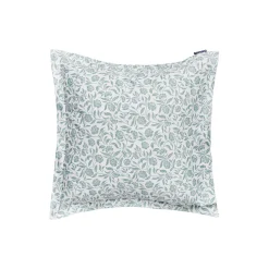 New Lexington Flowers Cotton Sateen Pillowcase, white/eucalyptus