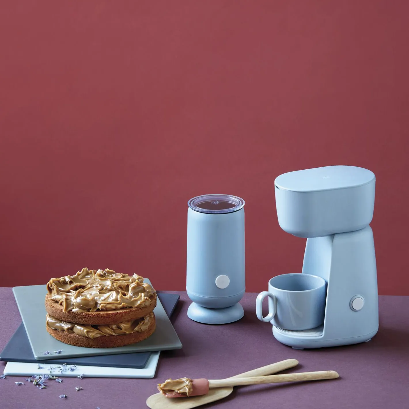 New RIG-TIG FOODIE elektrisk mælkeskummer, dusty blue