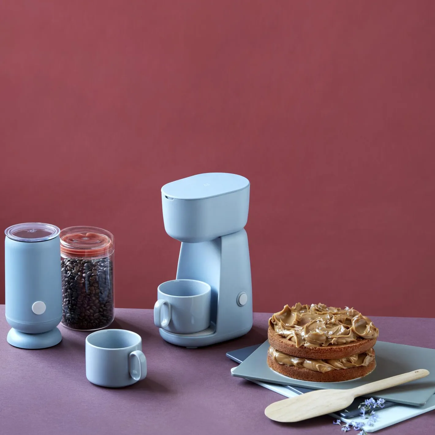 New RIG-TIG FOODIE elektrisk mælkeskummer, dusty blue