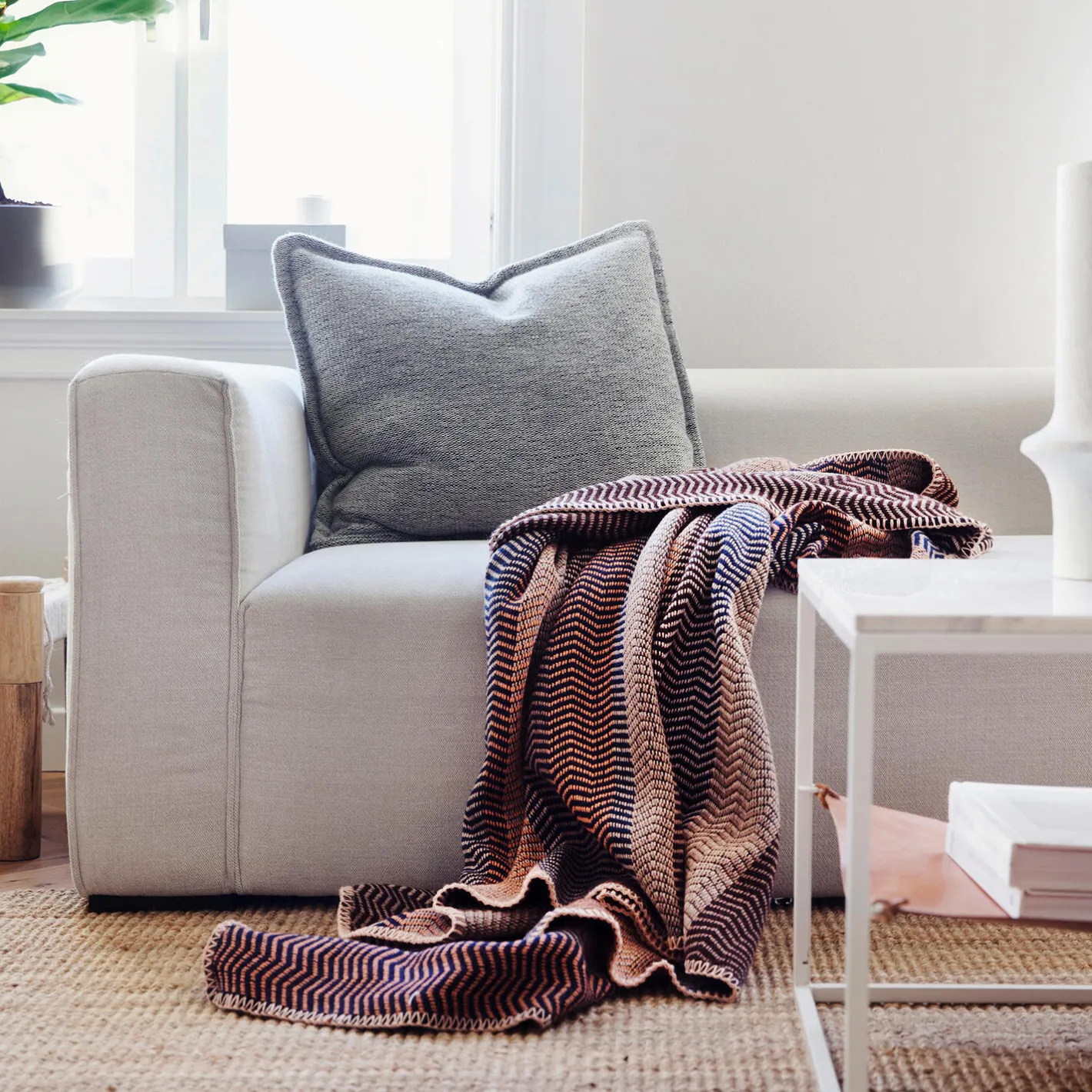 Hot Røros Tweed FRI Throw, by the fire