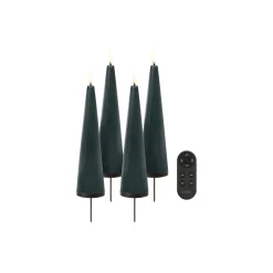 Uyuni Lighting Giftbox w. spike, remote, LED cone candle 4-pack,> Lys & Duftlys