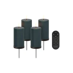 Uyuni Lighting Giftbox w. spike, remote, LED pillar candle 4-pack,> Lys & Duftlys