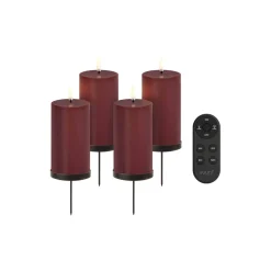 Uyuni Lighting Giftbox w. spike, remote, LED pillar candle 4-pack,> Lys & Duftlys