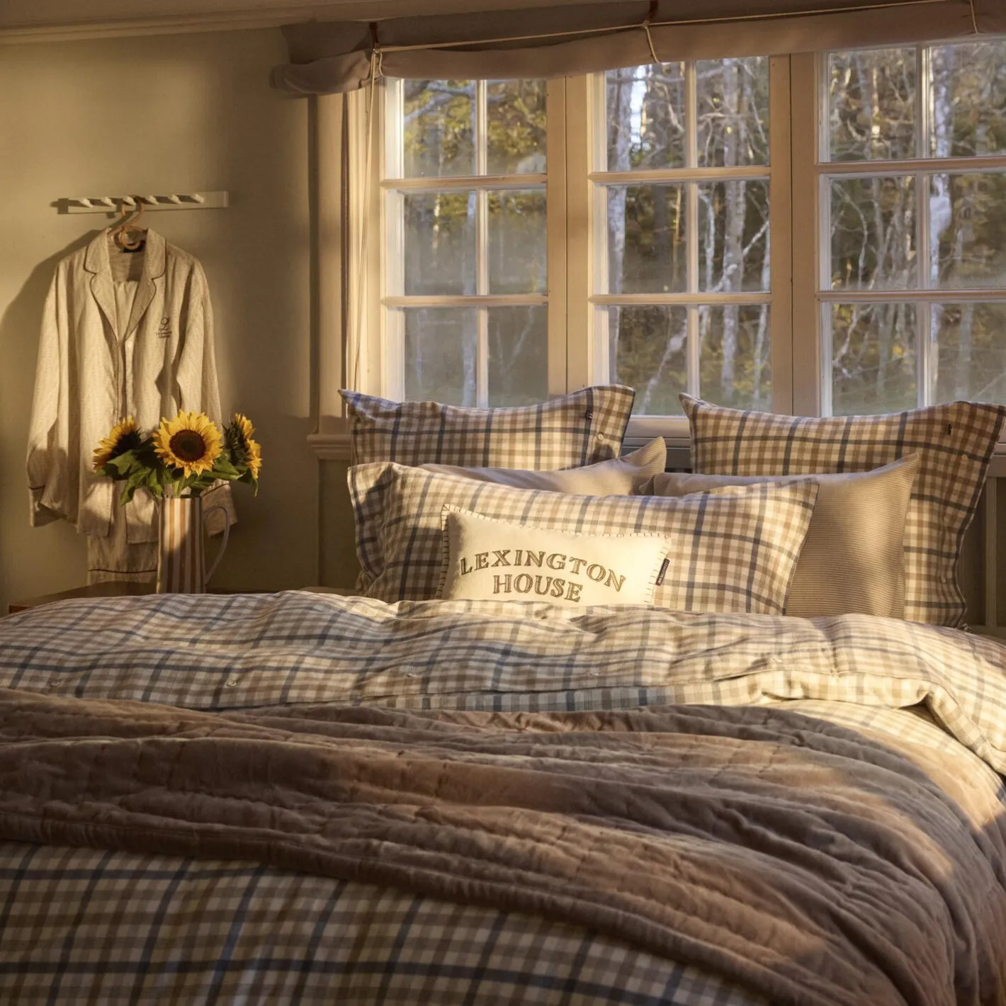 Lexington Graphic Quilted Bedspread, beige> Sengetæpper