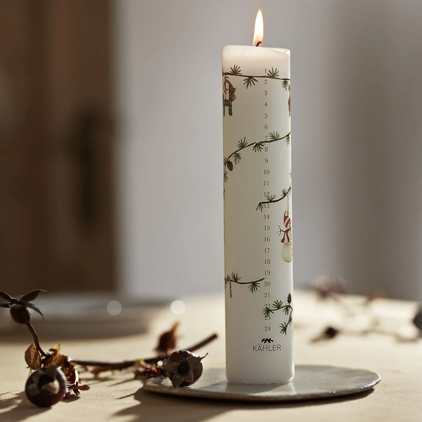 Kähler Hammershøi Christmas Kalenderlys 2025> Lys & Duftlys