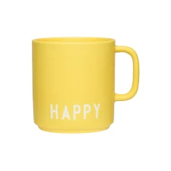 Sale Design Letters HAPPY favoritkop med hank, yellow