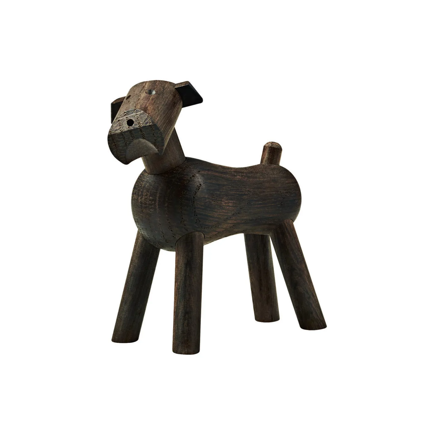 Kay Bojesen Denmark Hund Tim, røget eg> Figurer & Glaskunst