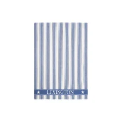 Lexington Icons Cotton Twill Waffle Striped viskestykke, blue/white> Køkkentekstiler