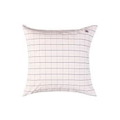 Lexington Icons White/Beige/Navy Checked Cotton Poplin Pillowcase, white/beige/navy> Sengetøj